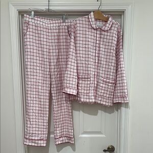 LAKE Red and White Gingham Pajama Set